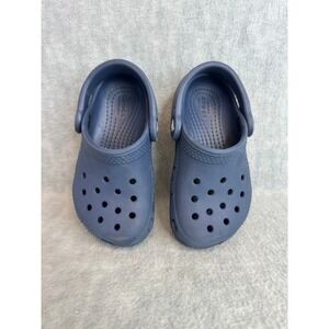 Crocs Classic Clog Kids Girl Boy Size 7 Navy Blue Excellent Slip On Water Shoes